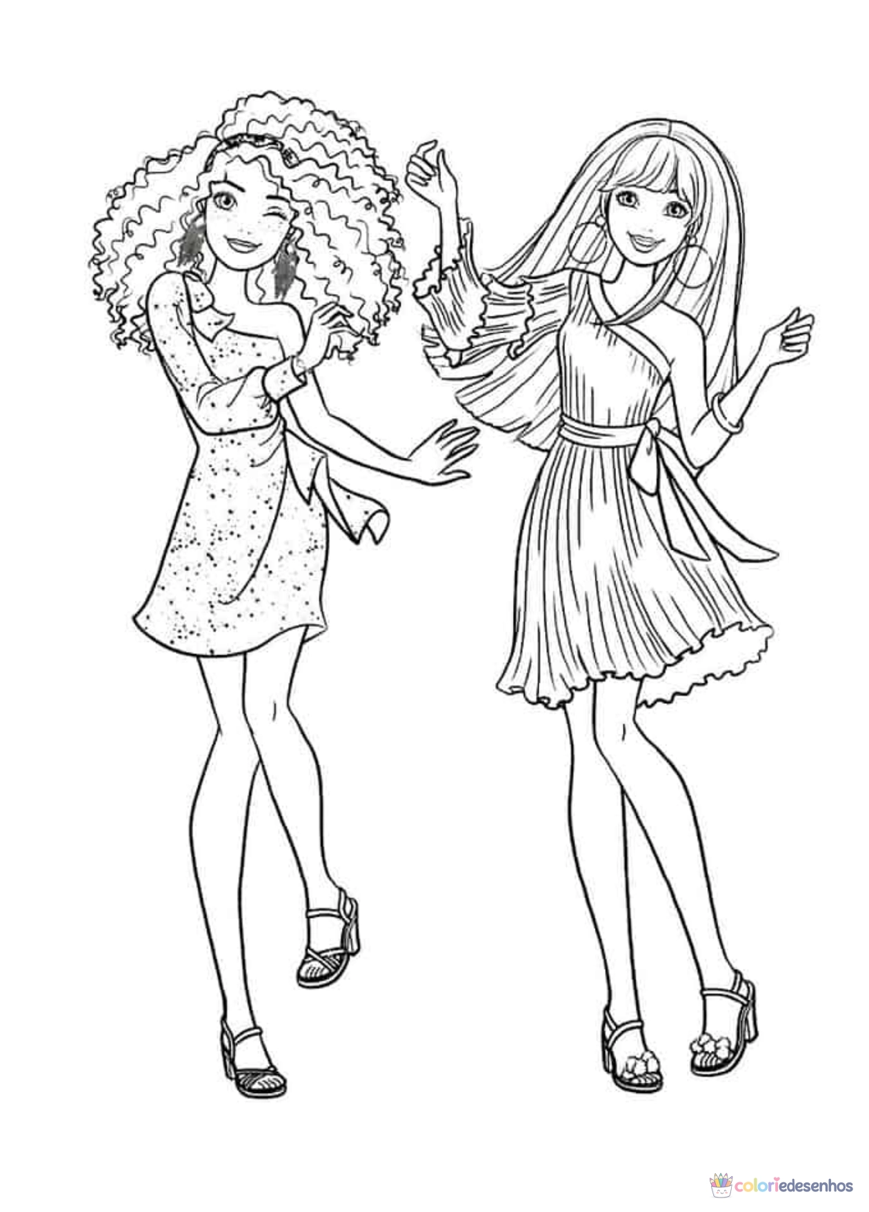 Barbie para imprimir e colorir para colorir