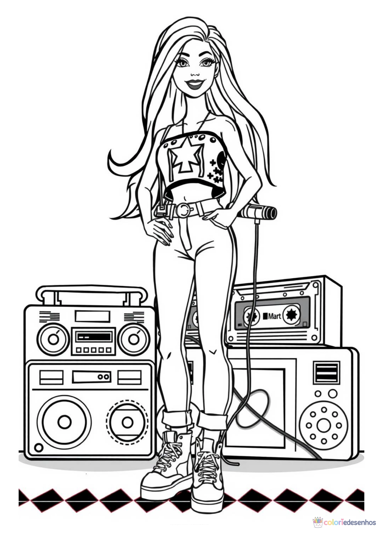 Barbie para imprimir e colorir para colorir