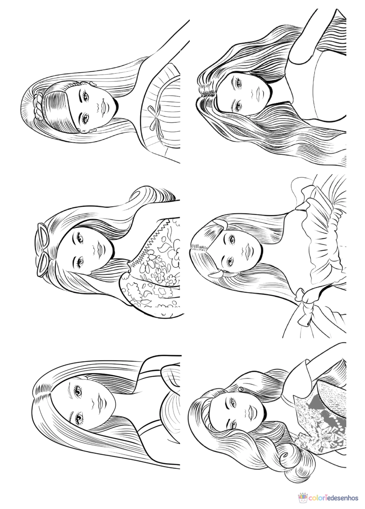 Barbie para imprimir e colorir para colorir