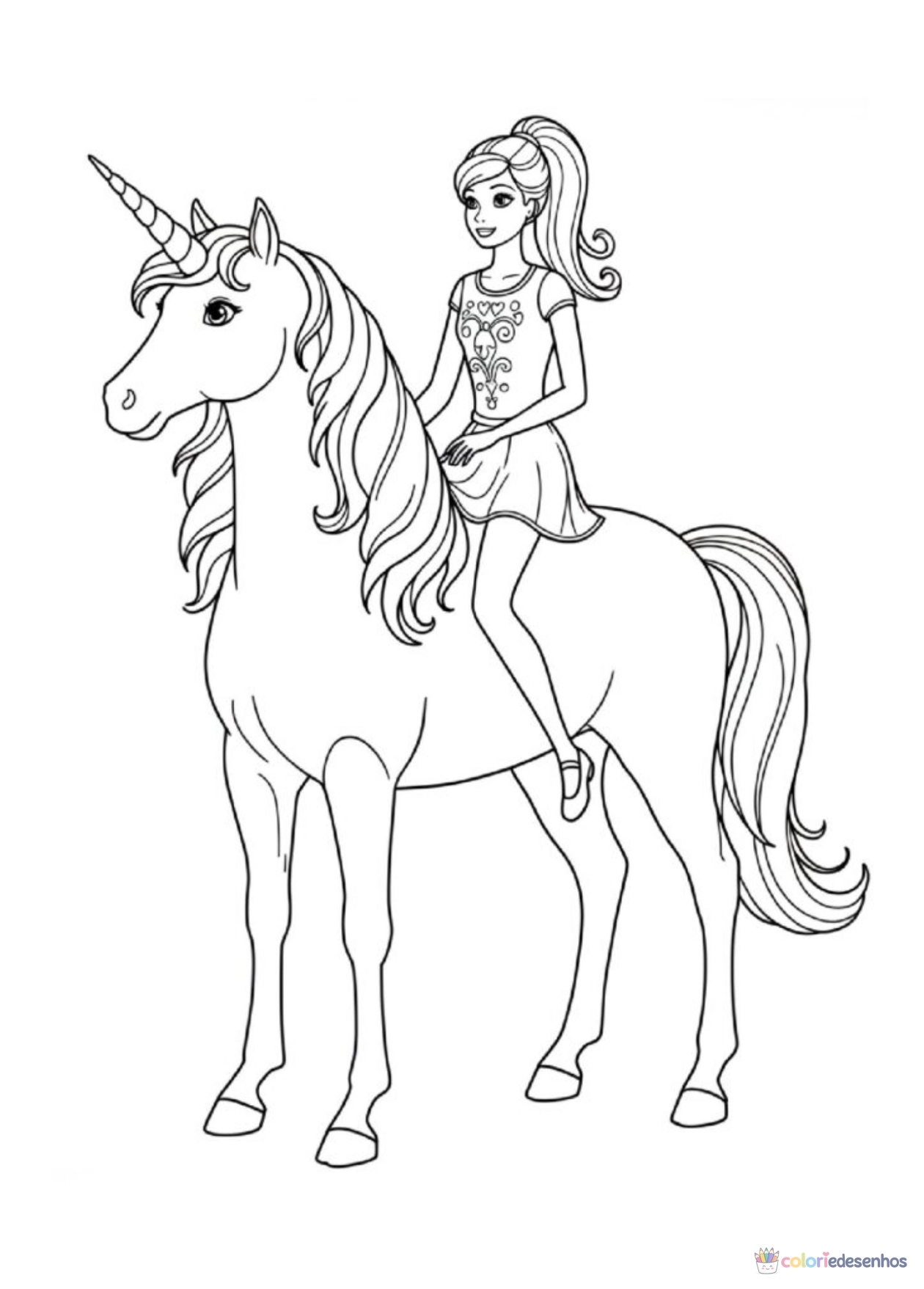 Barbie para imprimir e colorir para colorir