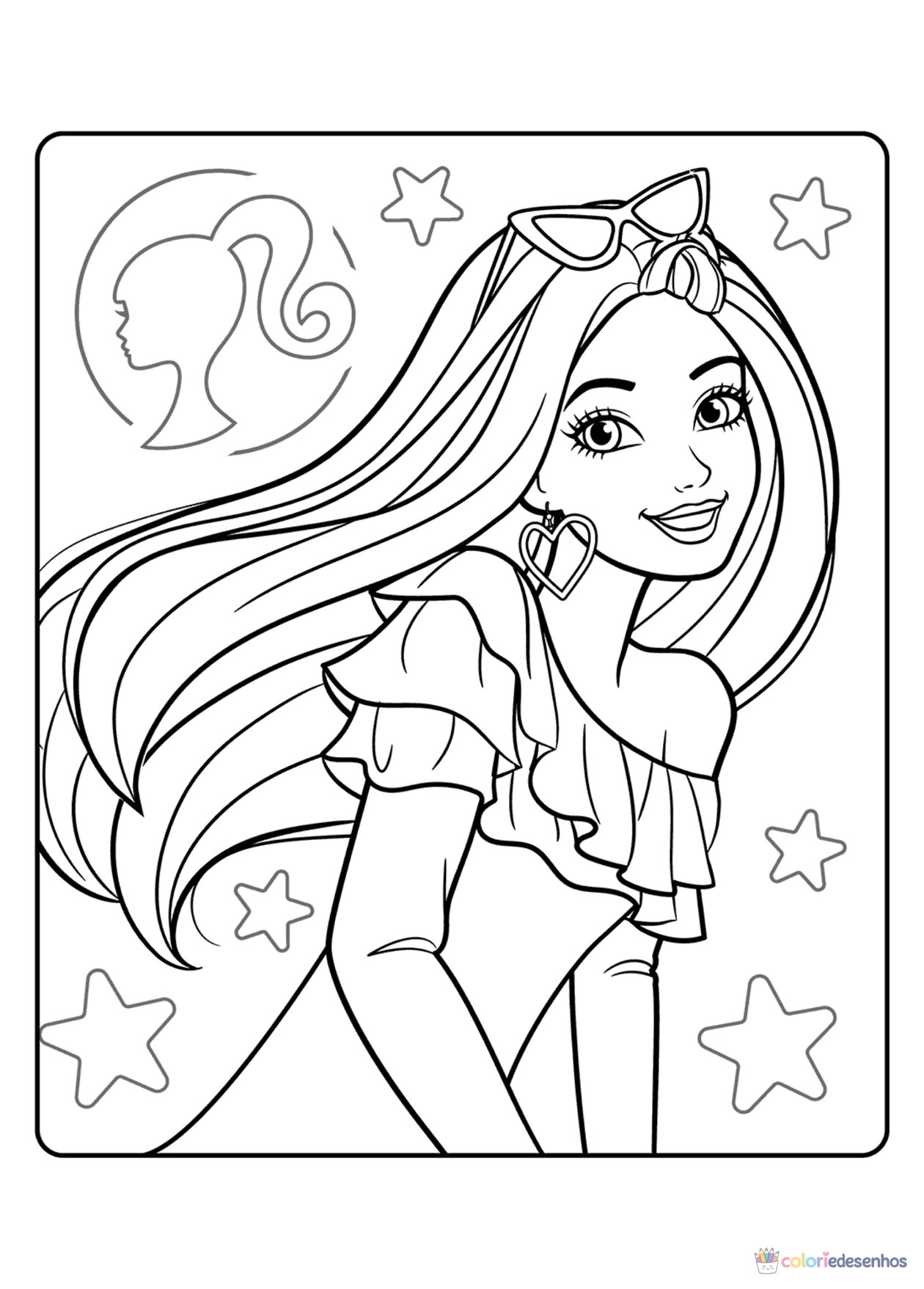 Barbie para imprimir e colorir para colorir