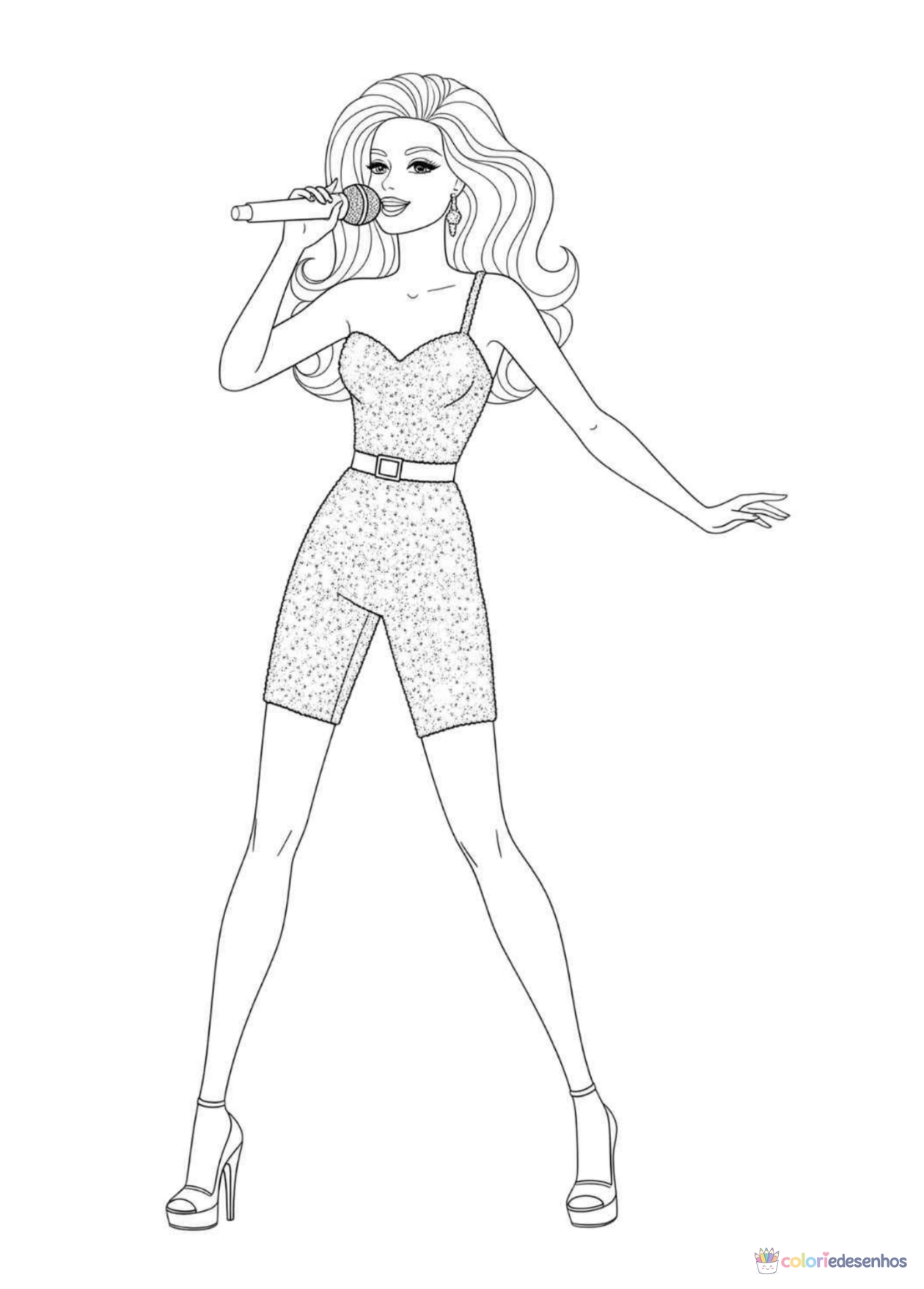 Barbie para imprimir e colorir para colorir