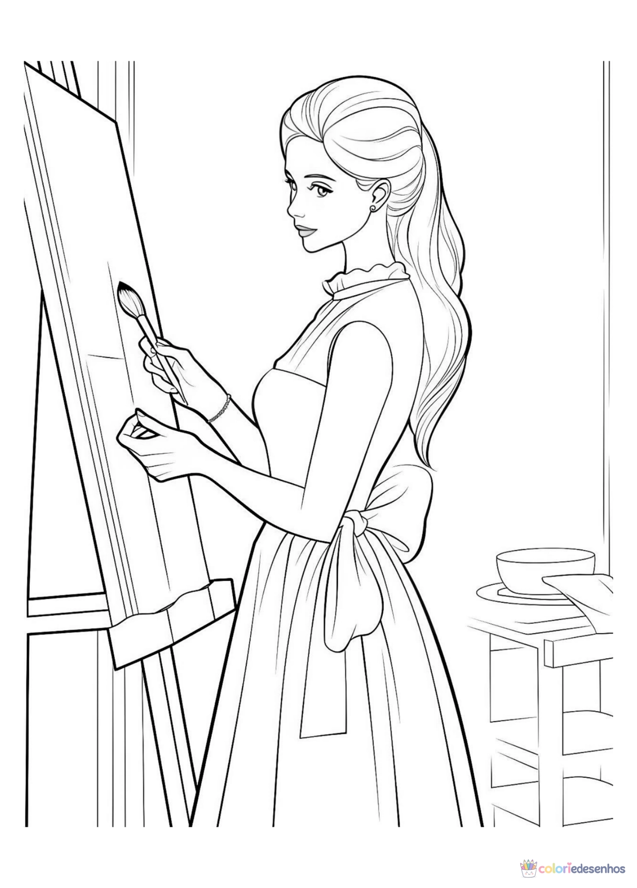 Barbie para imprimir e colorir para colorir