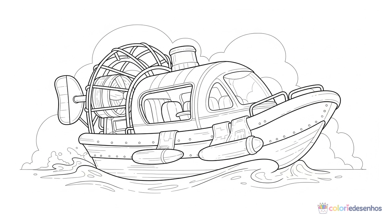 Barco para imprimir e colorir para colorir
