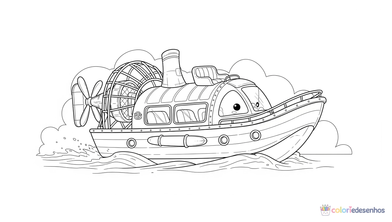 Barco para imprimir e colorir para colorir