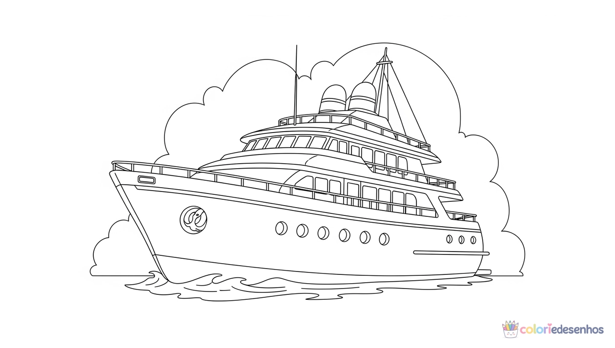 Barco para imprimir e colorir para colorir