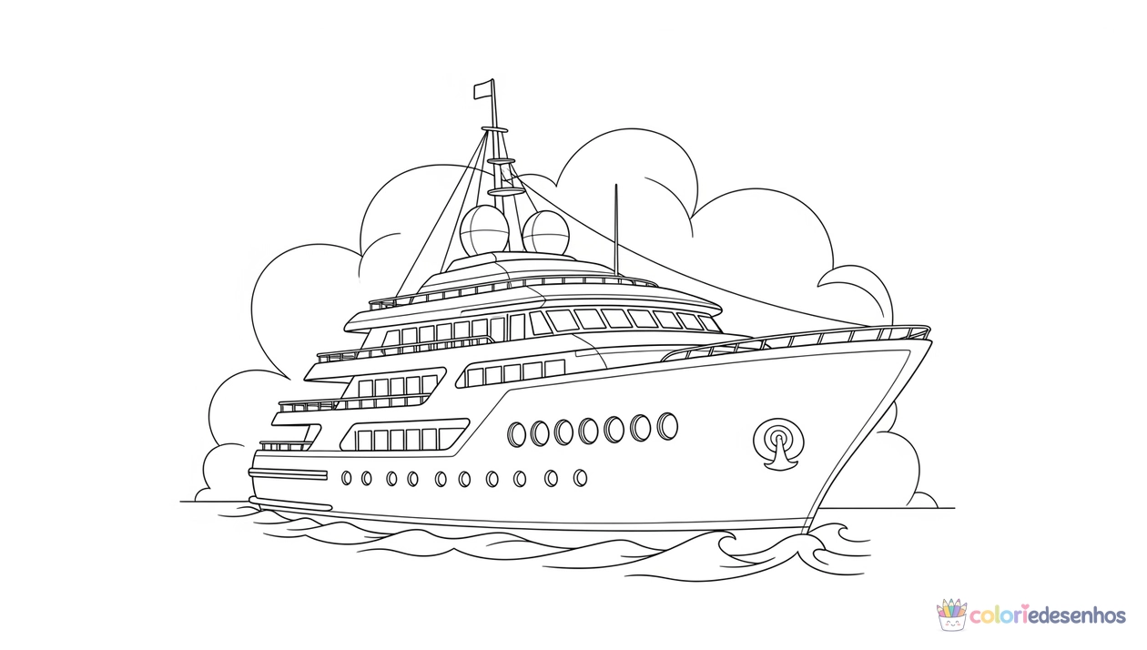 Barco para imprimir e colorir para colorir