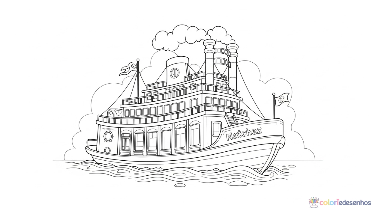 Barco para imprimir e colorir para colorir