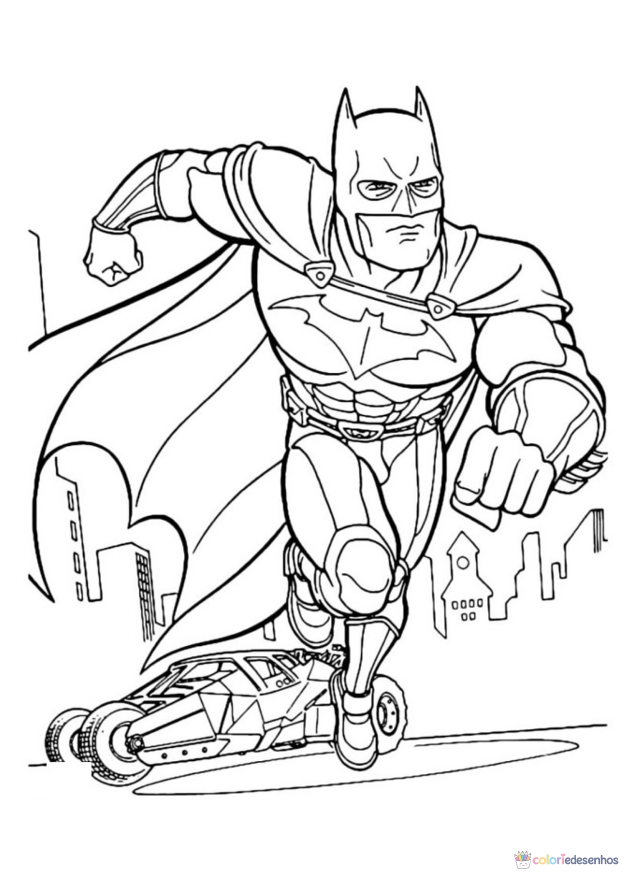 Batman para imprimir e colorir para colorir