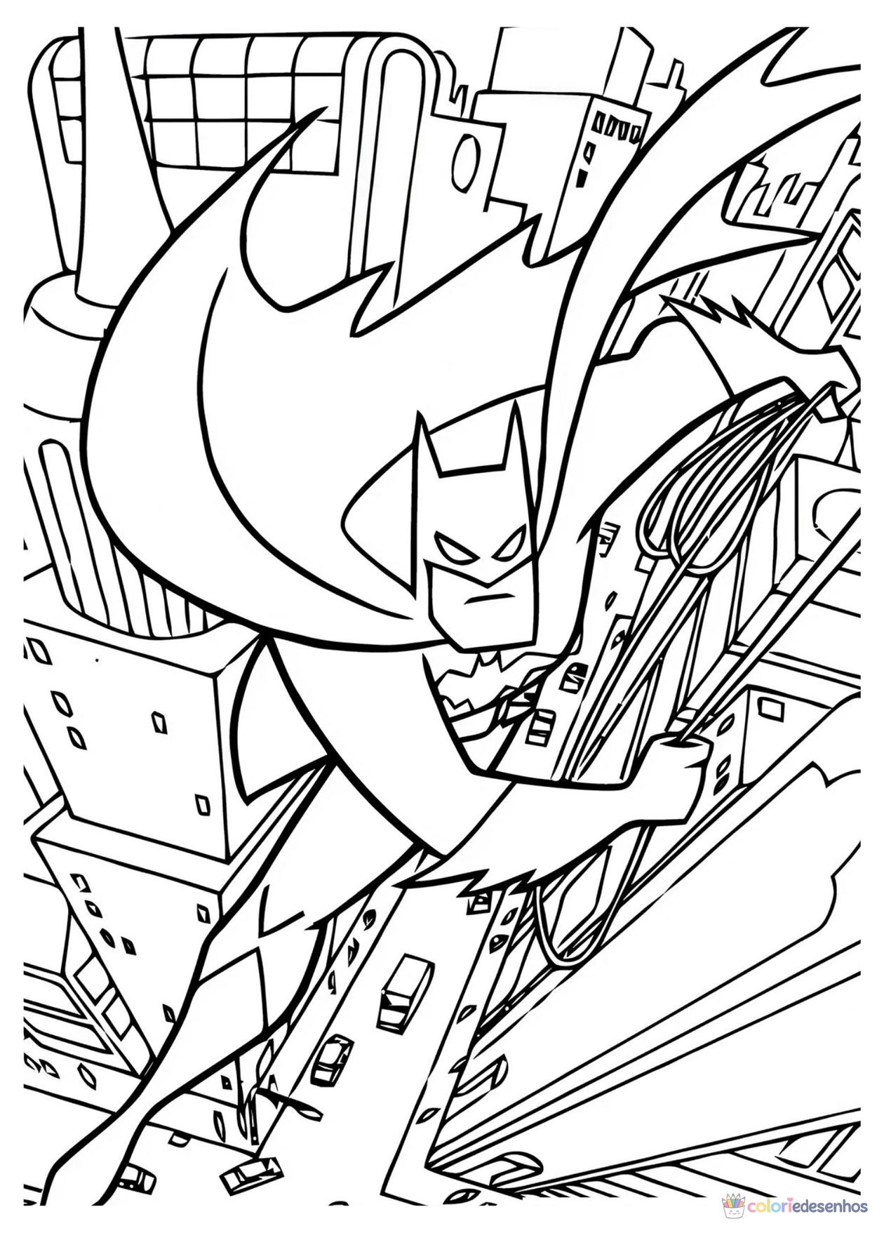 Batman para imprimir e colorir para colorir