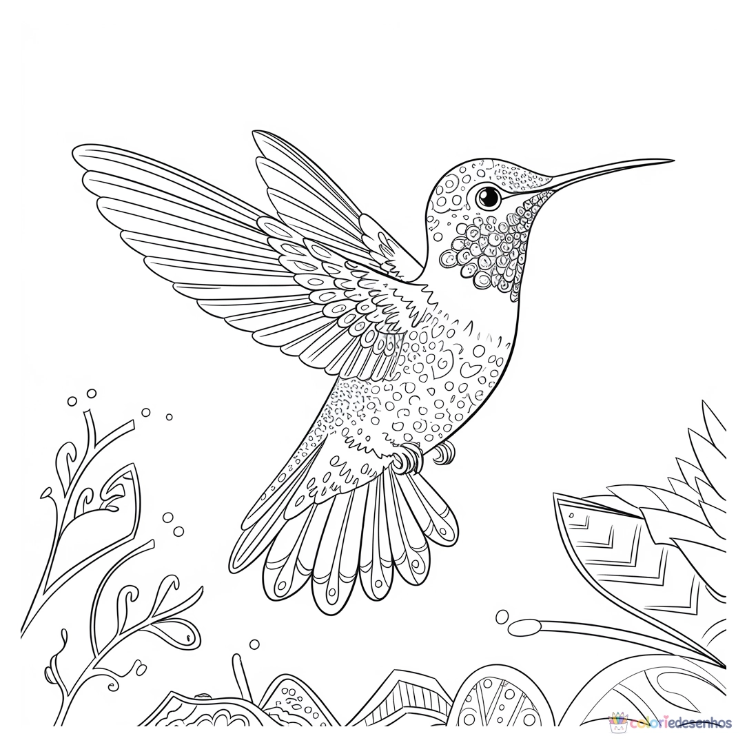 Beija-flor para colorir