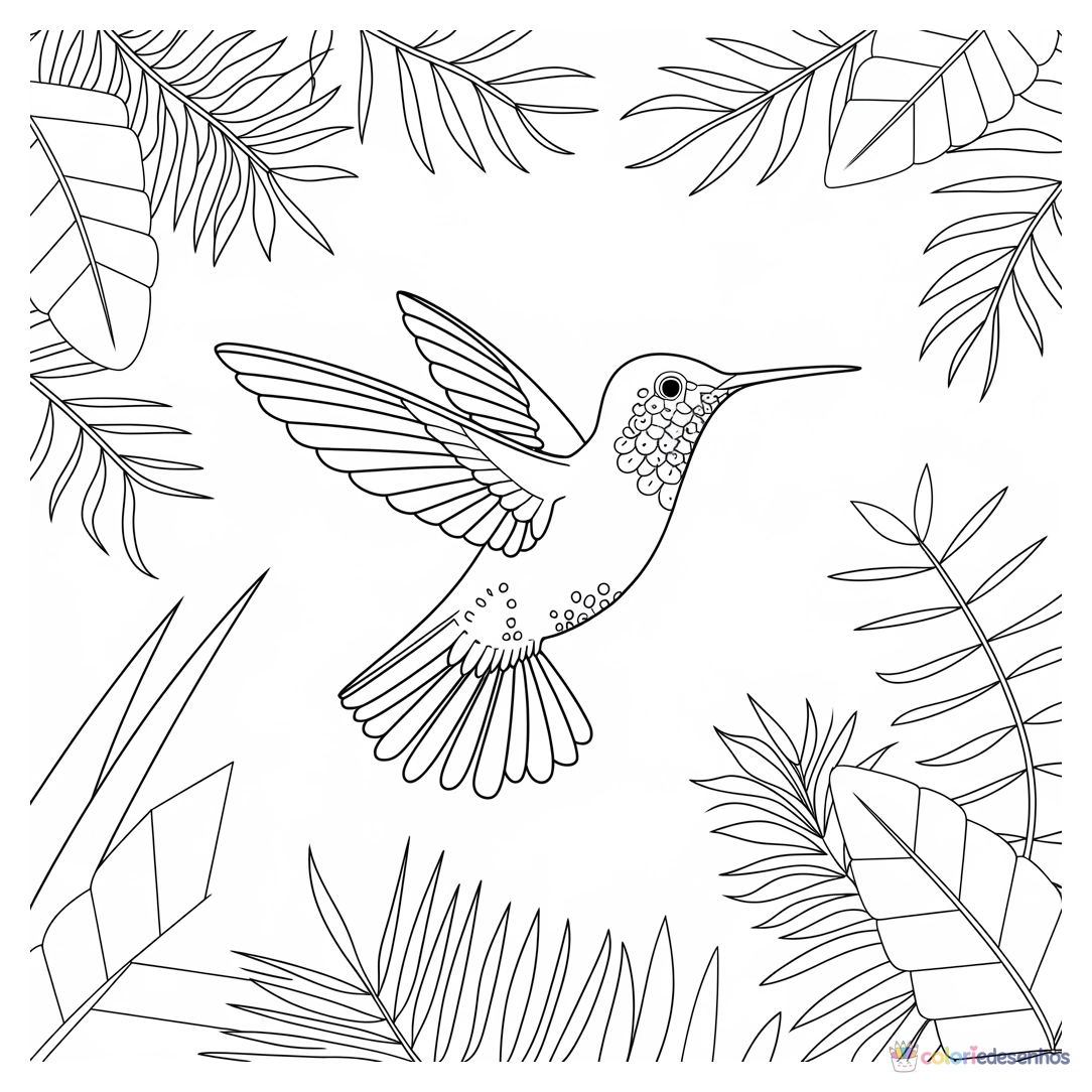 Beija-flor para colorir