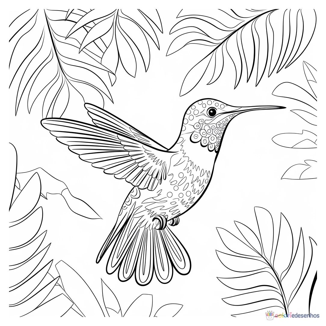 Beija-flor para colorir