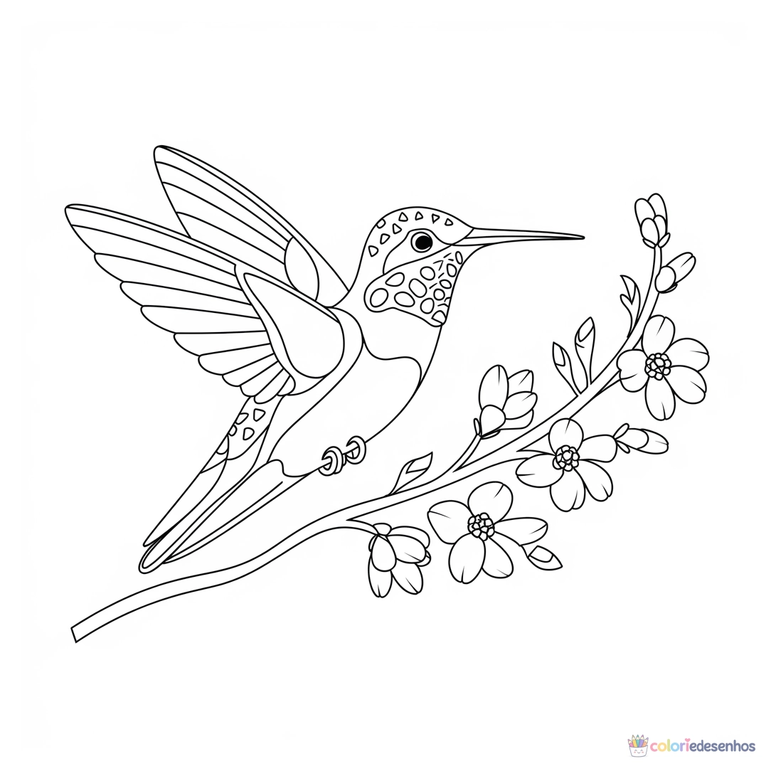 Beija-flor para colorir