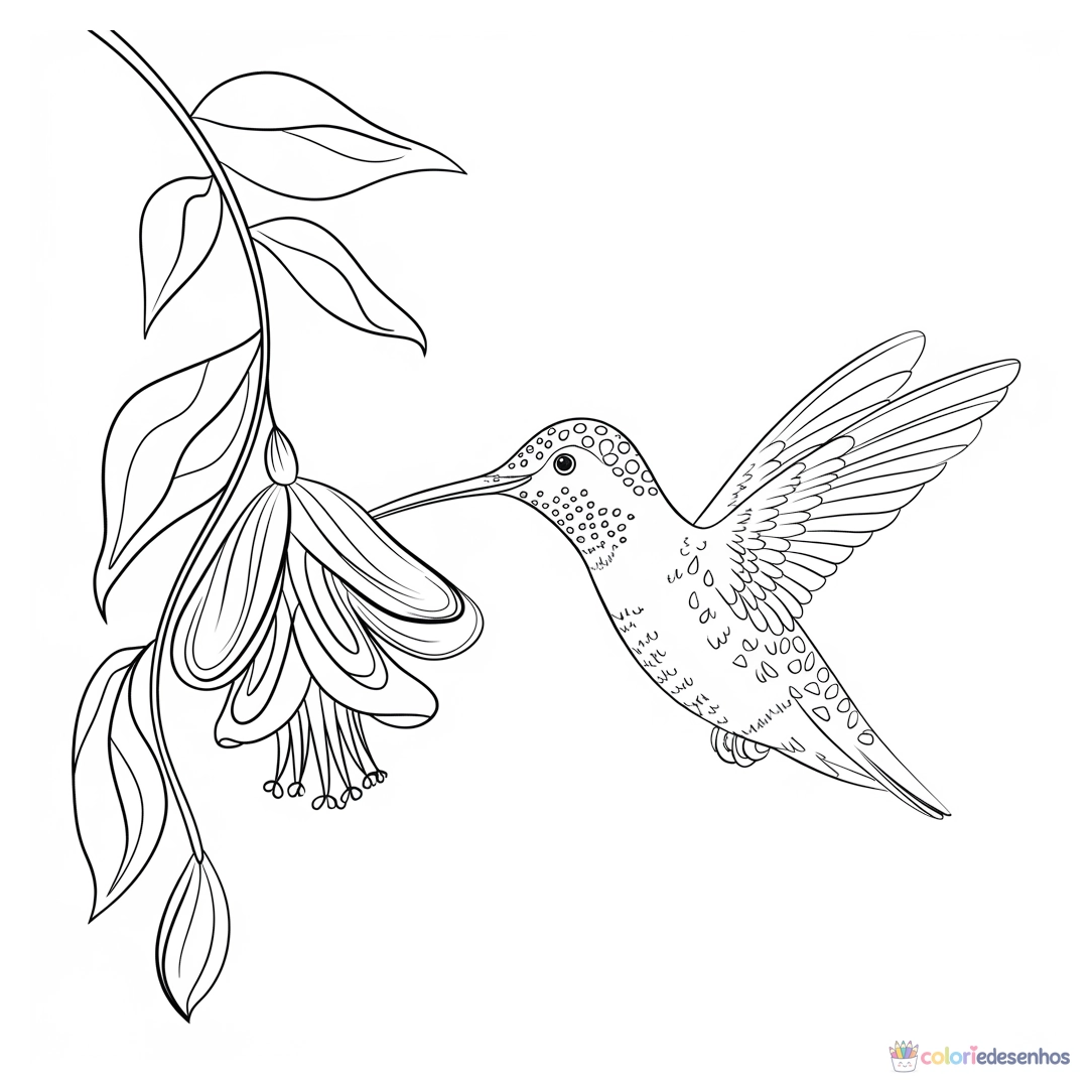 Beija-flor para colorir