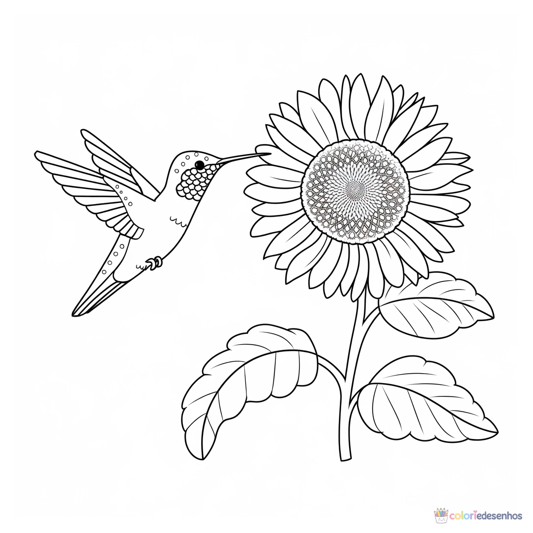 Beija-flor para colorir