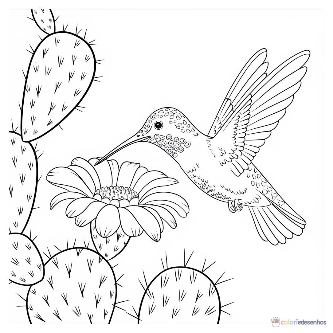 Beija-flor para colorir