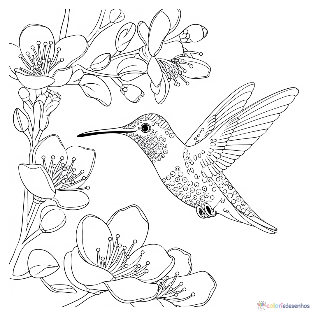 Beija-flor para colorir