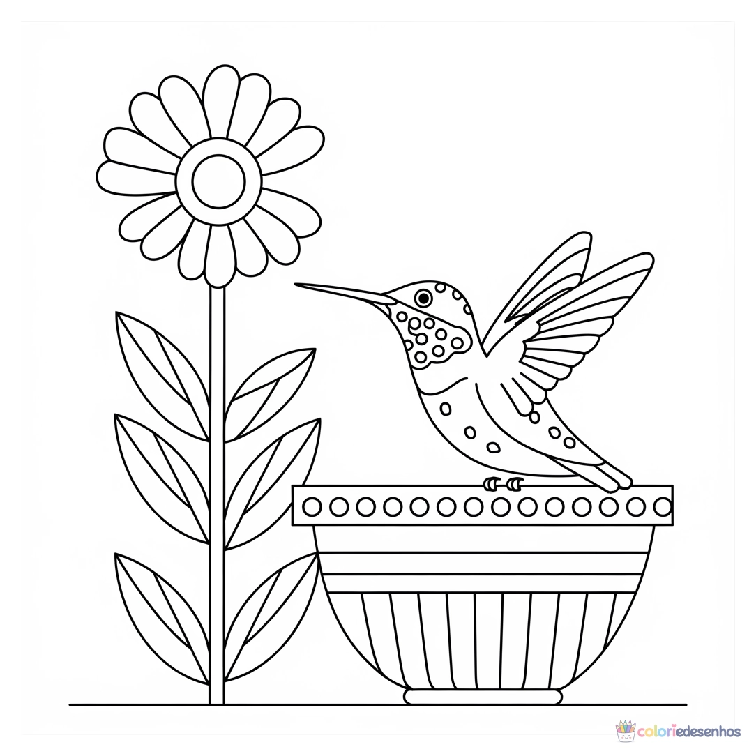 Beija-flor para colorir