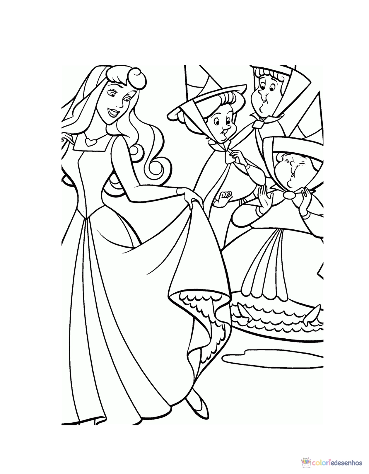 Bela Adormecida para colorir