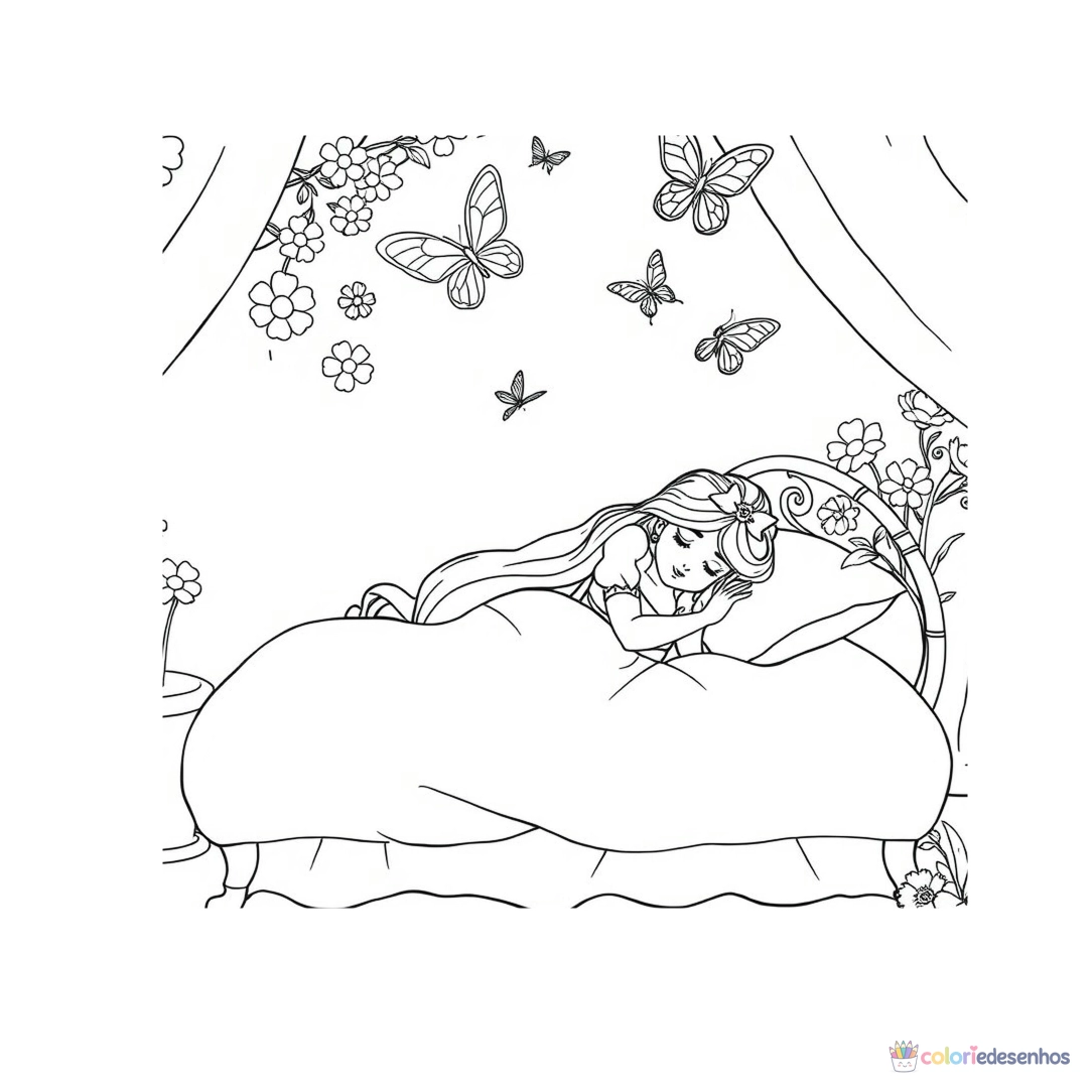 Bela Adormecida para colorir
