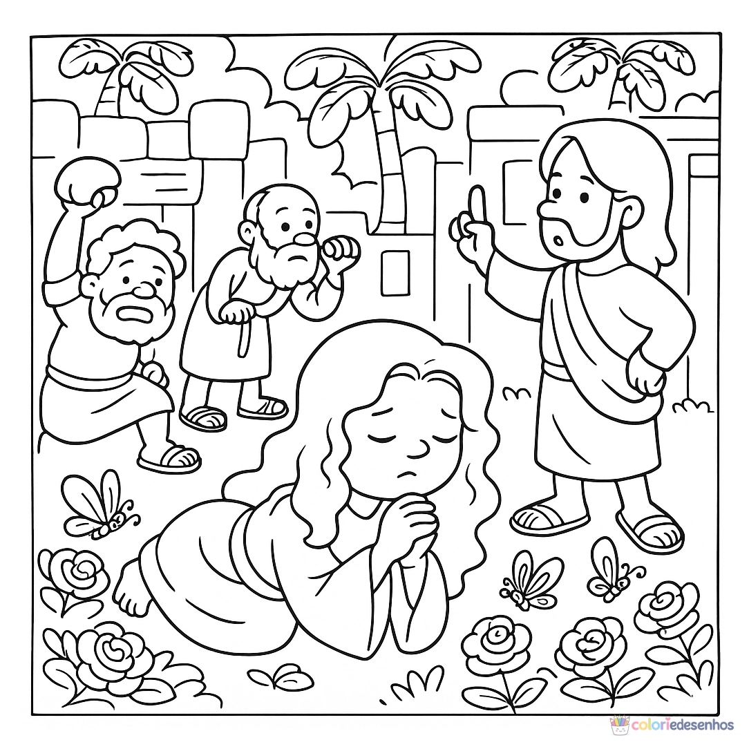 Desenhos bíblicos para imprimir e colorir para colorir