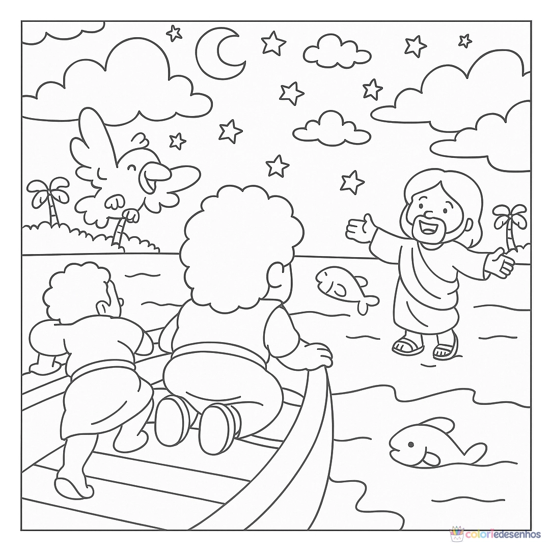 Desenhos bíblicos para imprimir e colorir para colorir