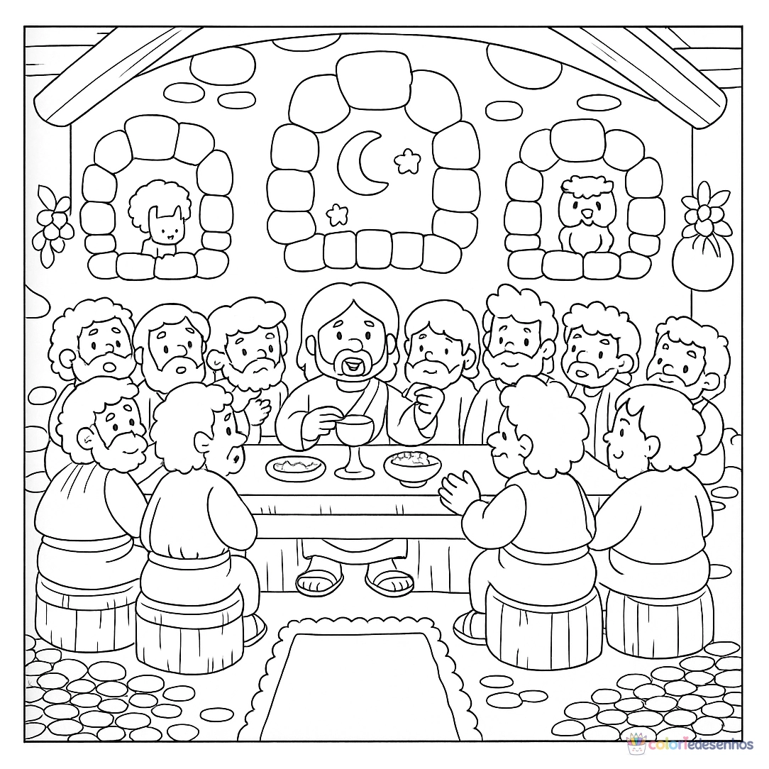 Desenhos bíblicos para imprimir e colorir para colorir