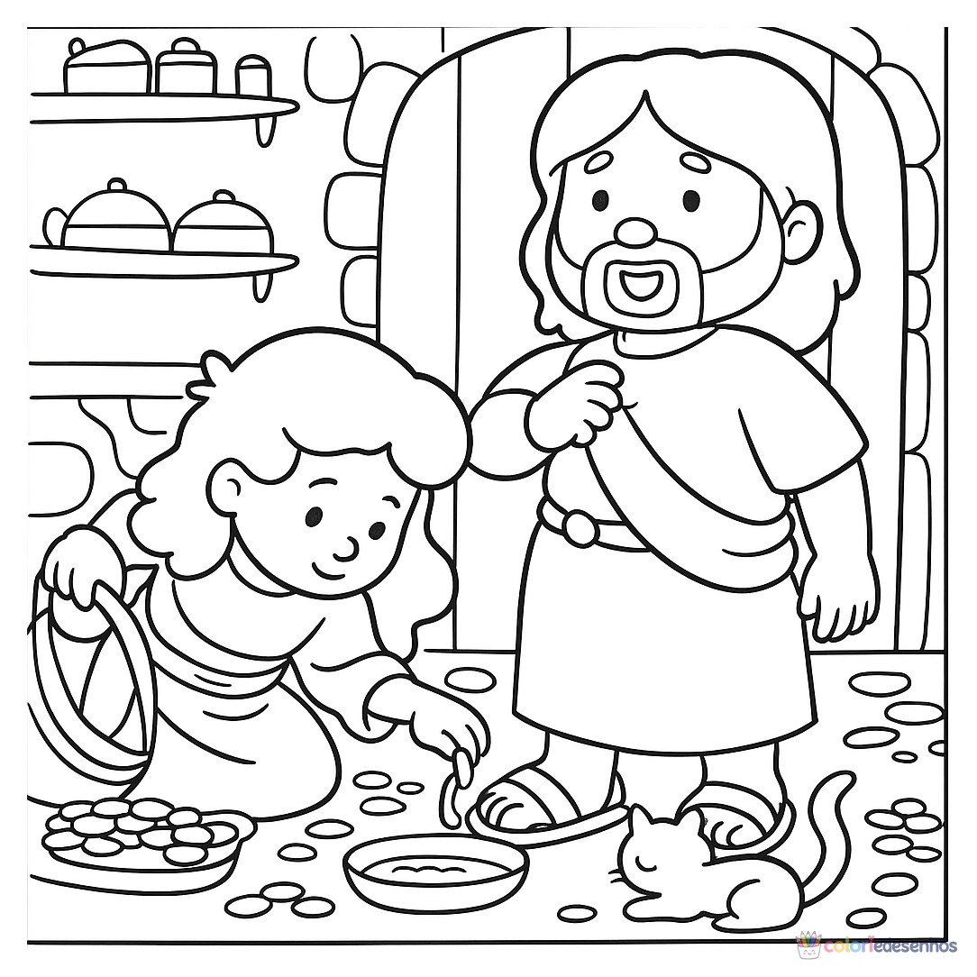Desenhos bíblicos para imprimir e colorir para colorir