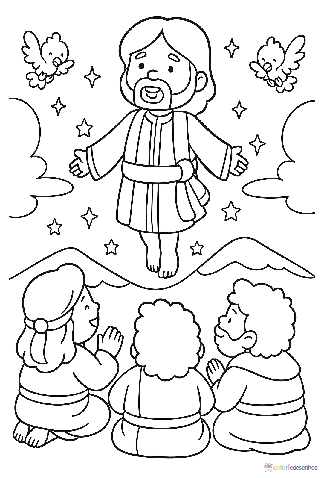 Desenhos bíblicos para imprimir e colorir para colorir