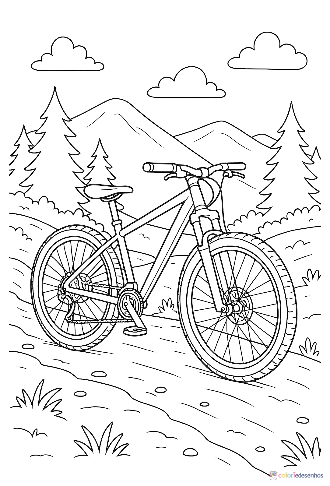 Bicicleta para colorir