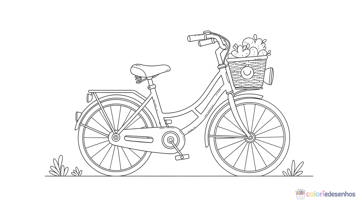 Bicicleta para imprimir e colorir para colorir