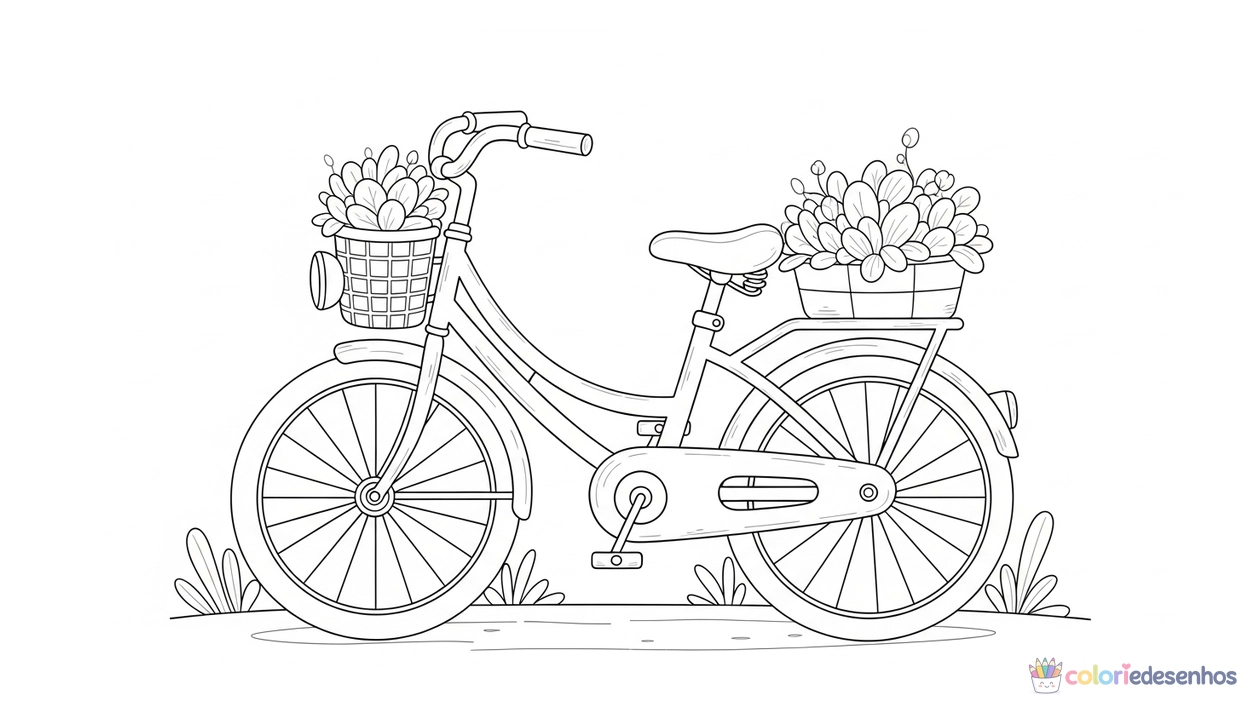 Bicicleta para imprimir e colorir para colorir