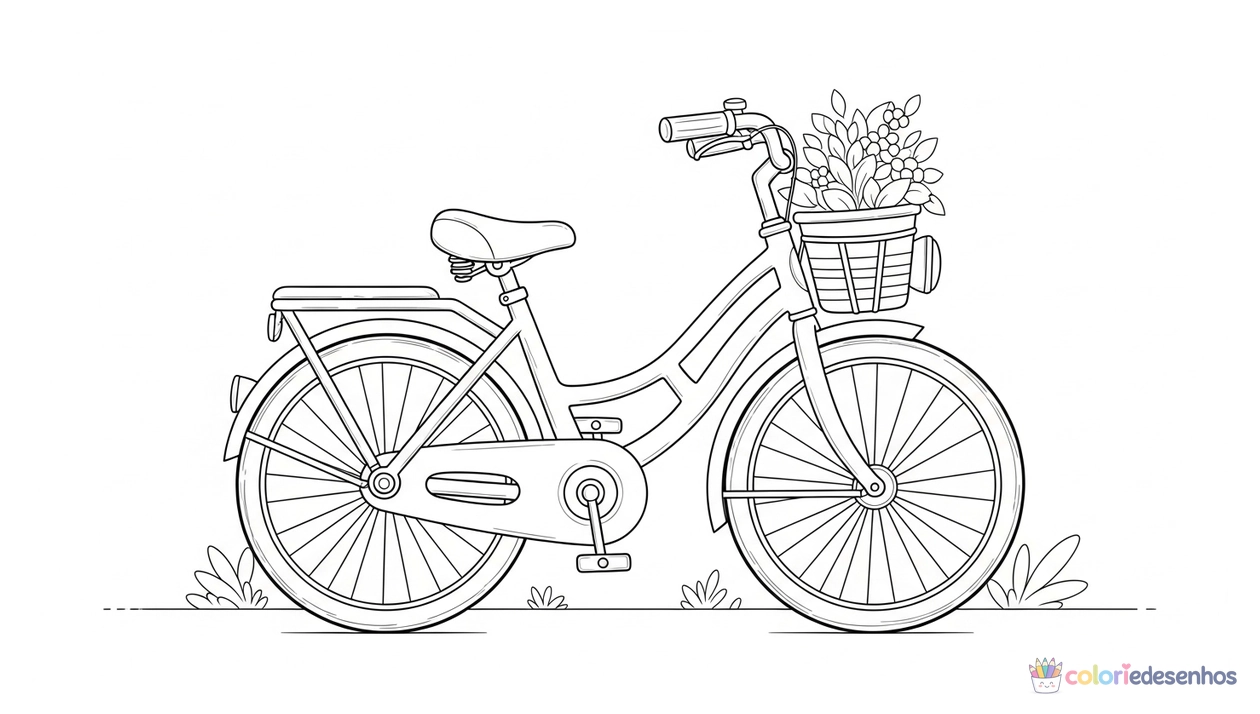 Bicicleta para imprimir e colorir para colorir