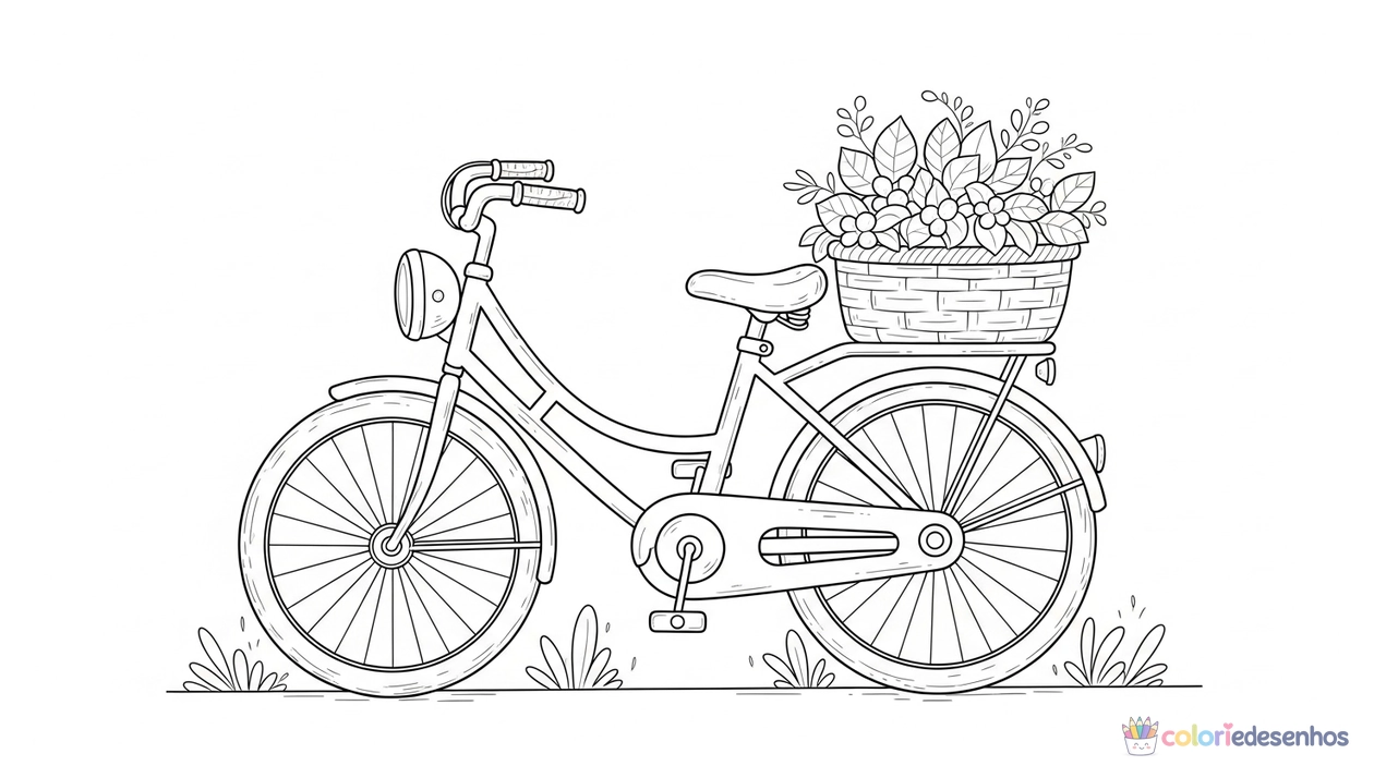 Bicicleta para imprimir e colorir para colorir