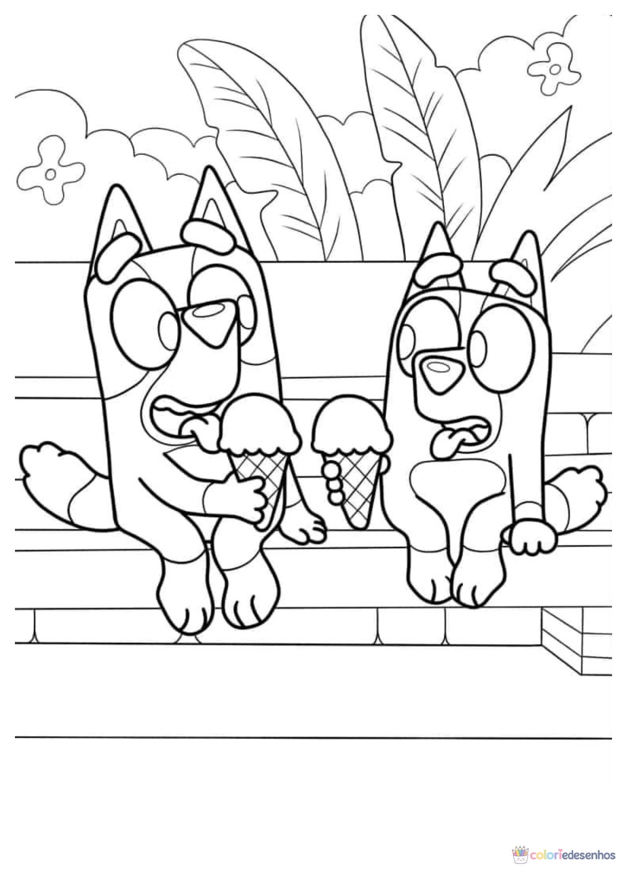 Bluey para imprimir e colorir para colorir