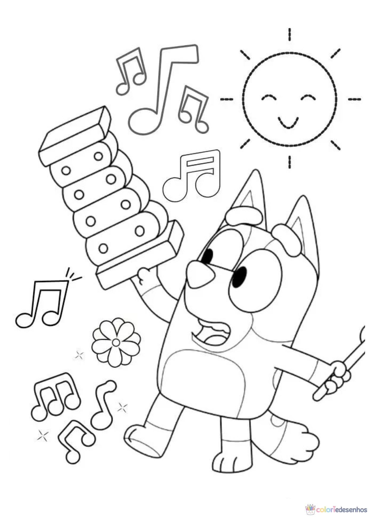 Bluey para imprimir e colorir para colorir
