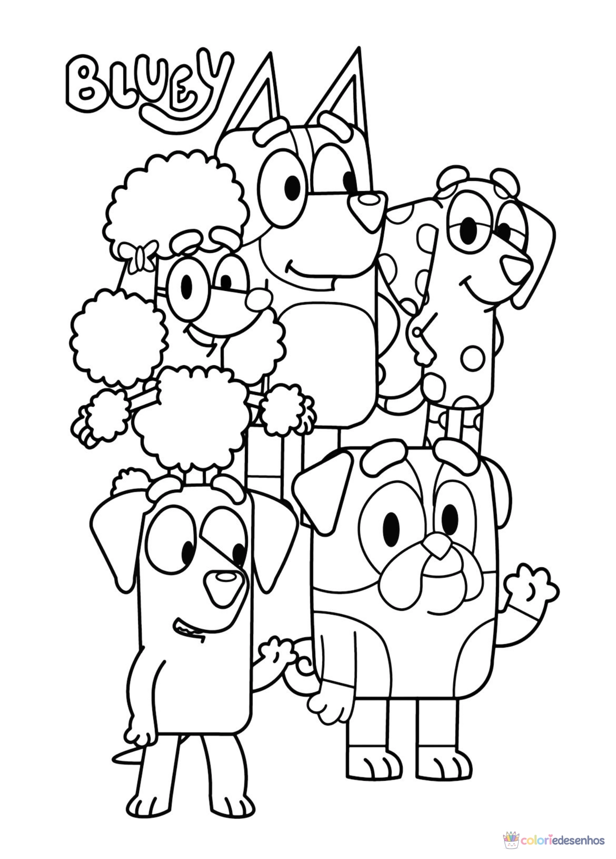Bluey para imprimir e colorir para colorir