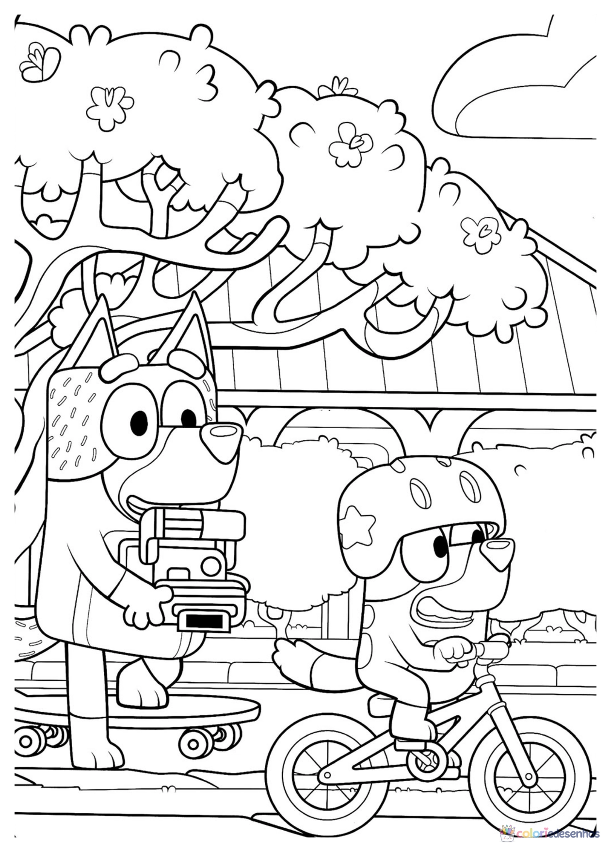 Bluey para imprimir e colorir para colorir