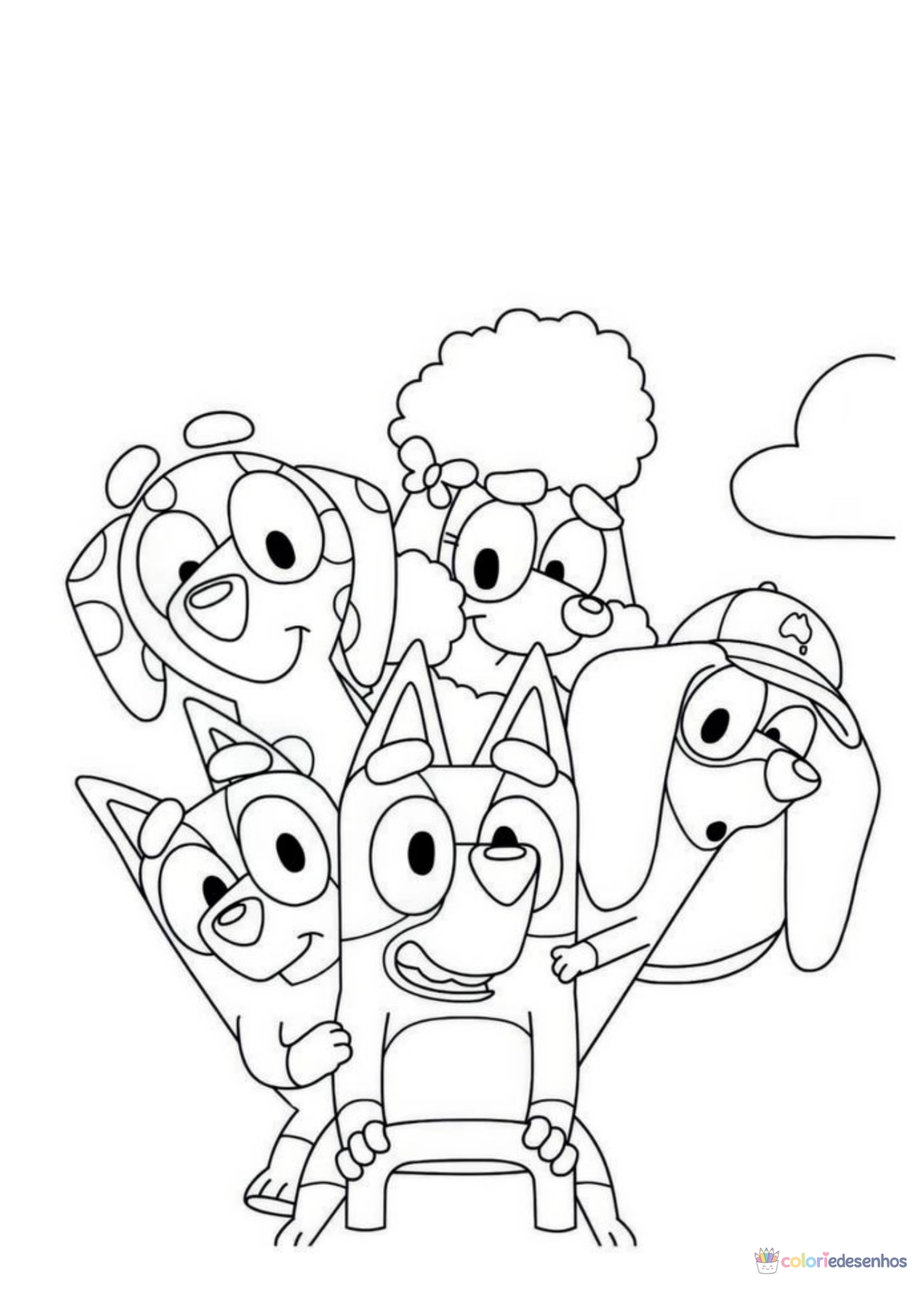 Bluey para imprimir e colorir para colorir