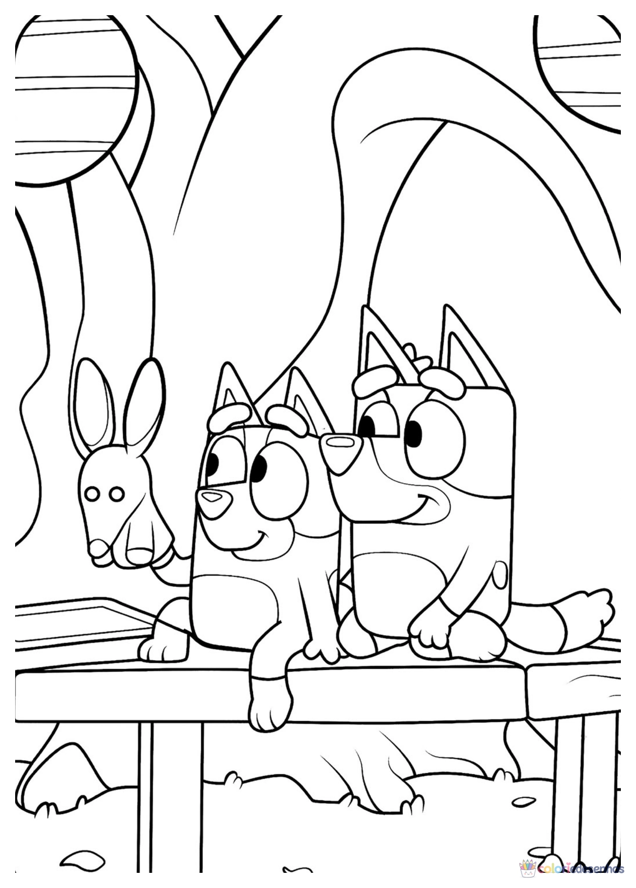 Bluey para imprimir e colorir para colorir
