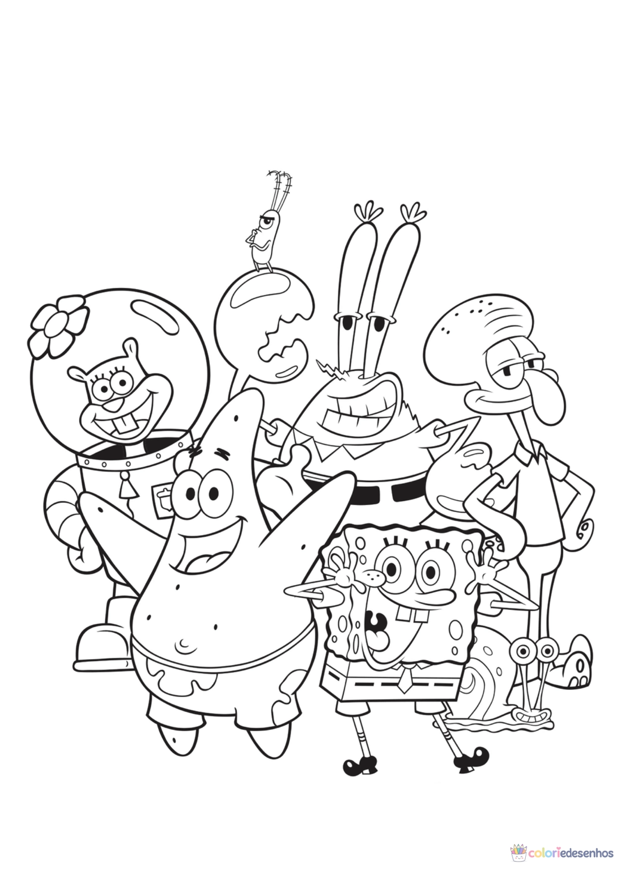 Bob Esponja para imprimir e colorir para colorir