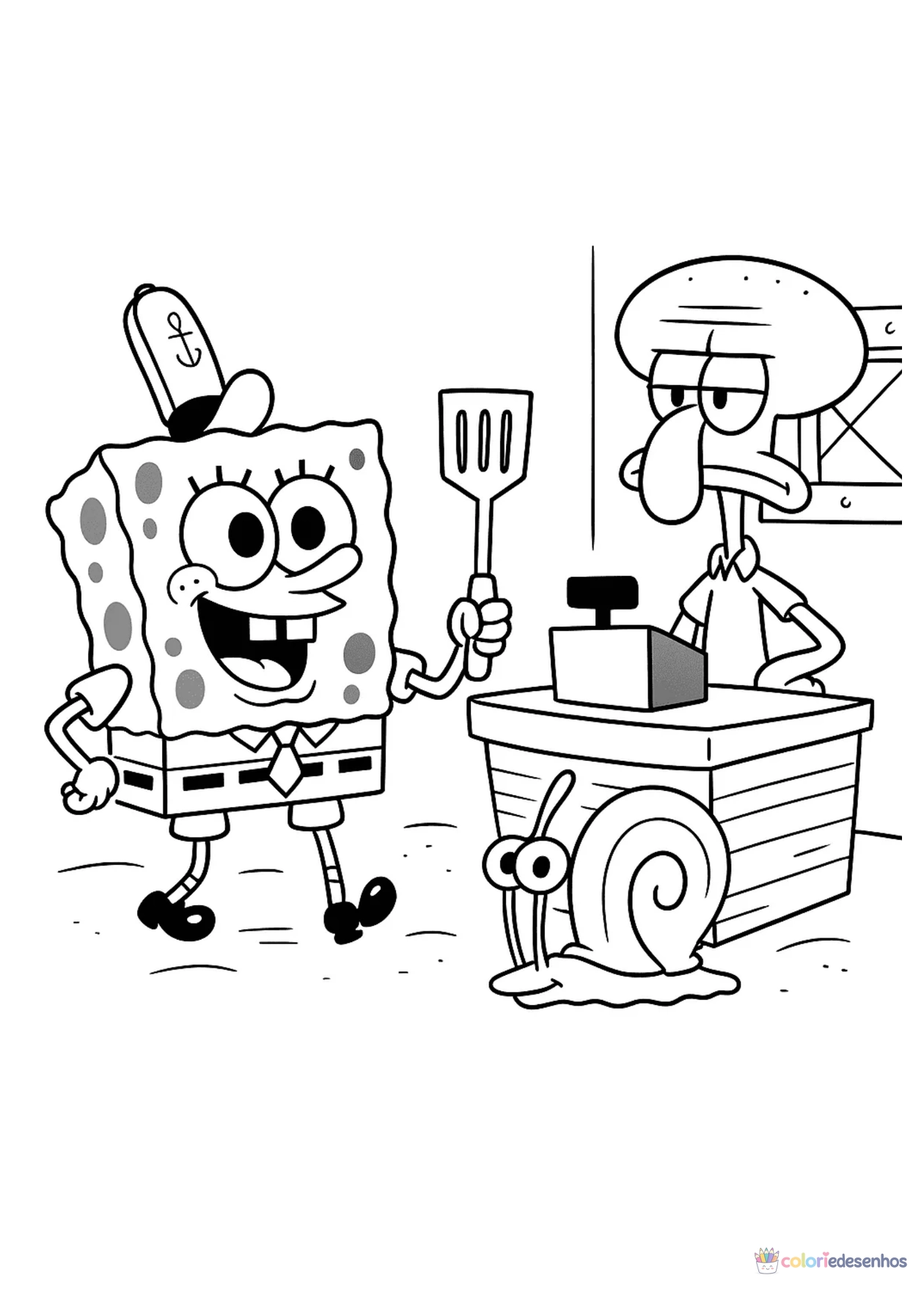 Bob Esponja para imprimir e colorir para colorir