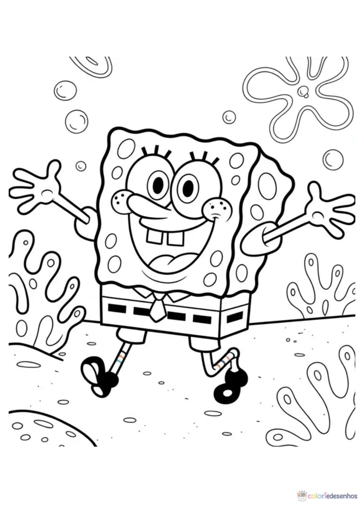 Bob Esponja para imprimir e colorir para colorir