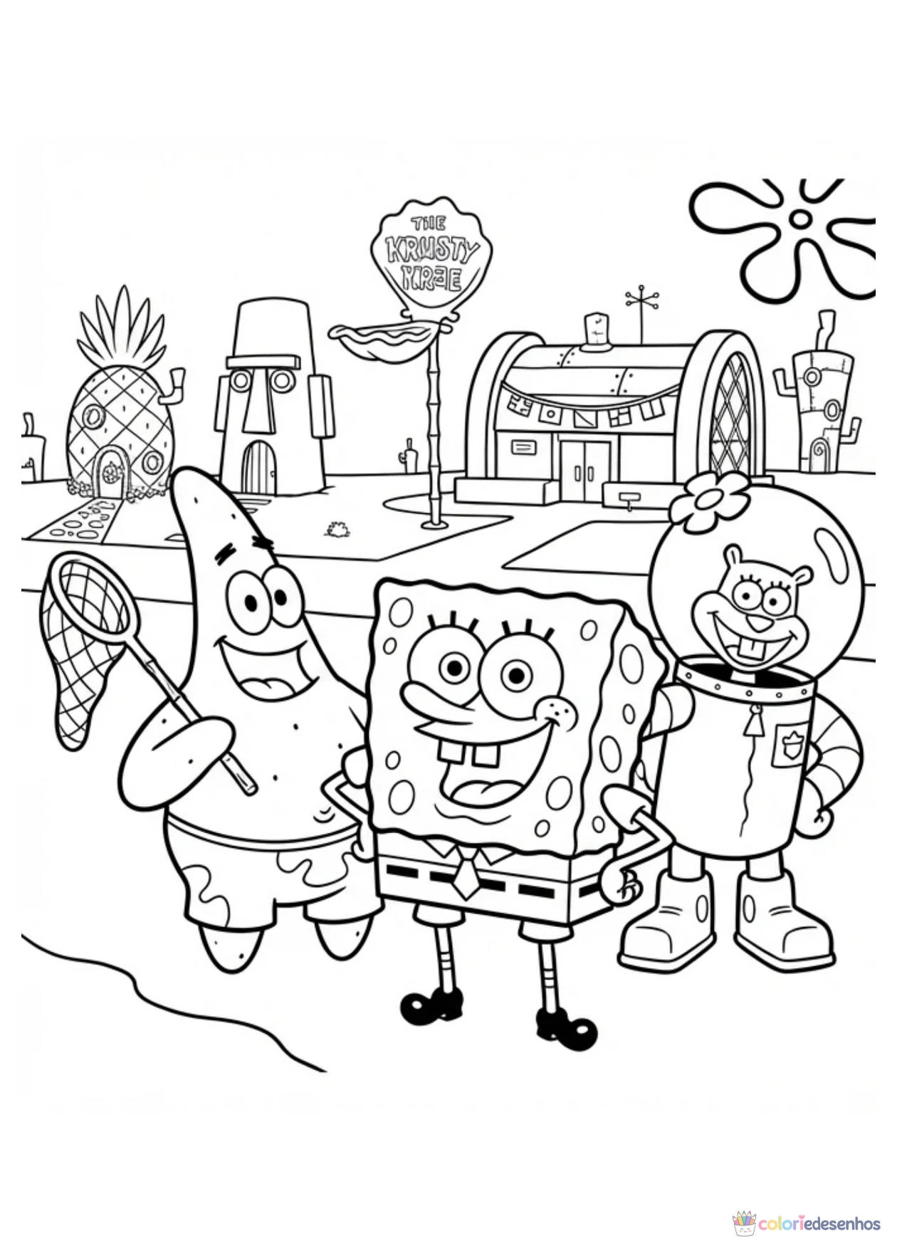 Bob Esponja para imprimir e colorir para colorir