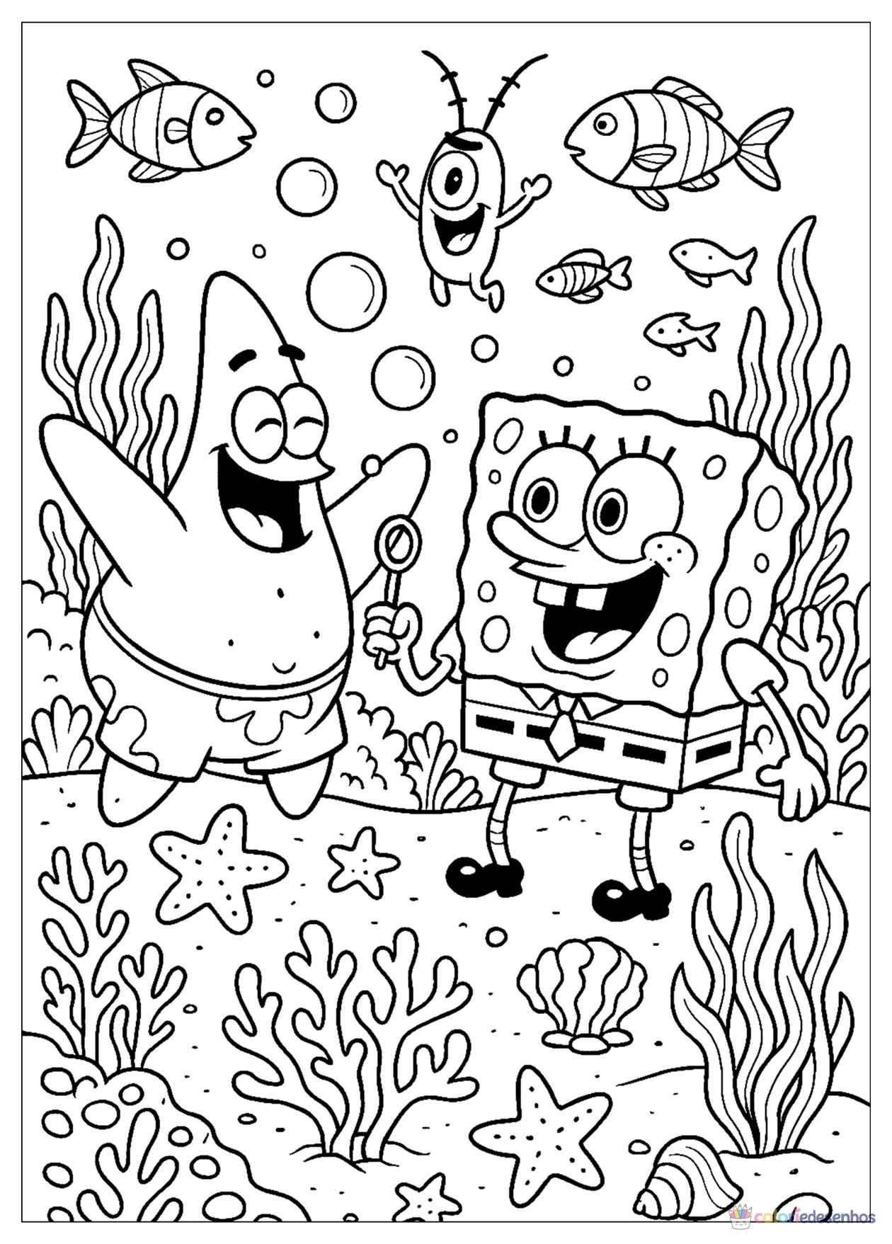Bob Esponja para imprimir e colorir para colorir
