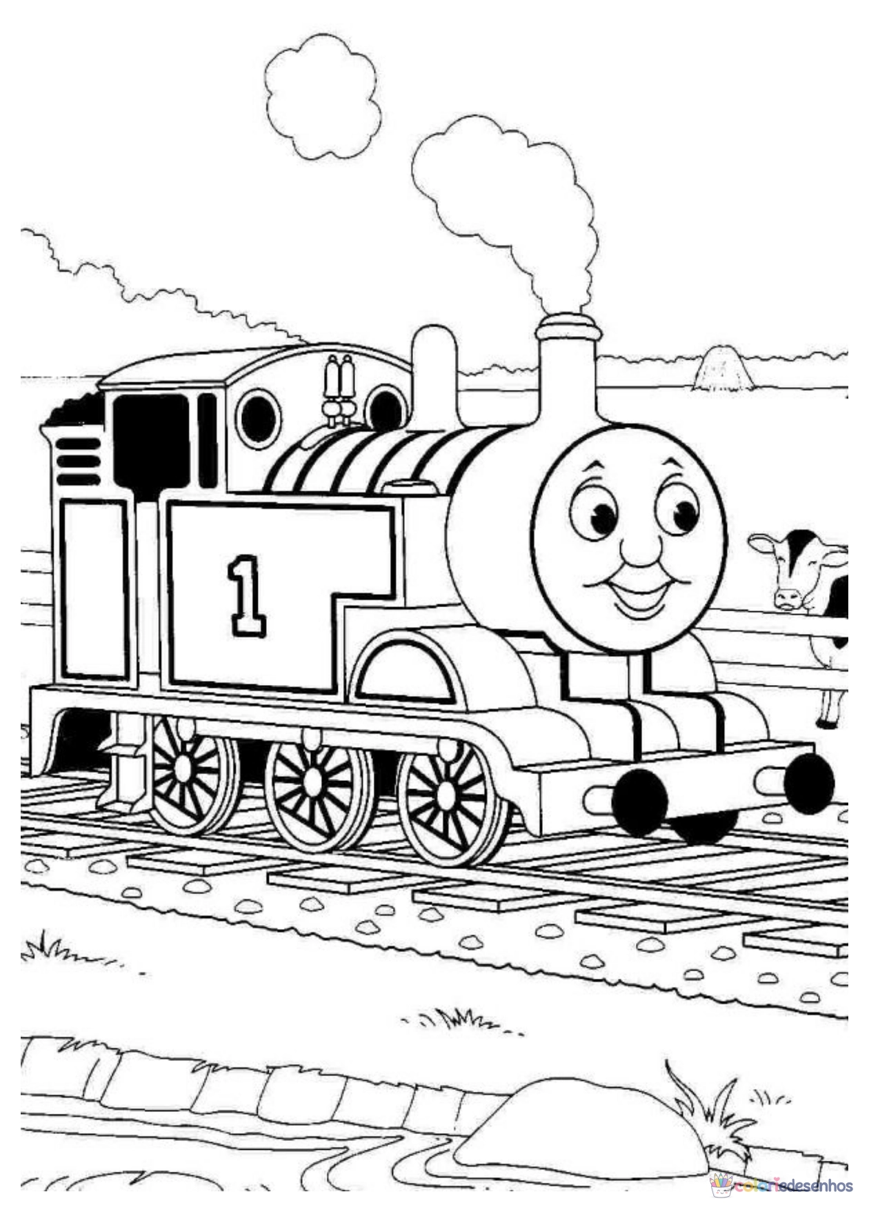 Bob o Trem para imprimir e colorir para colorir