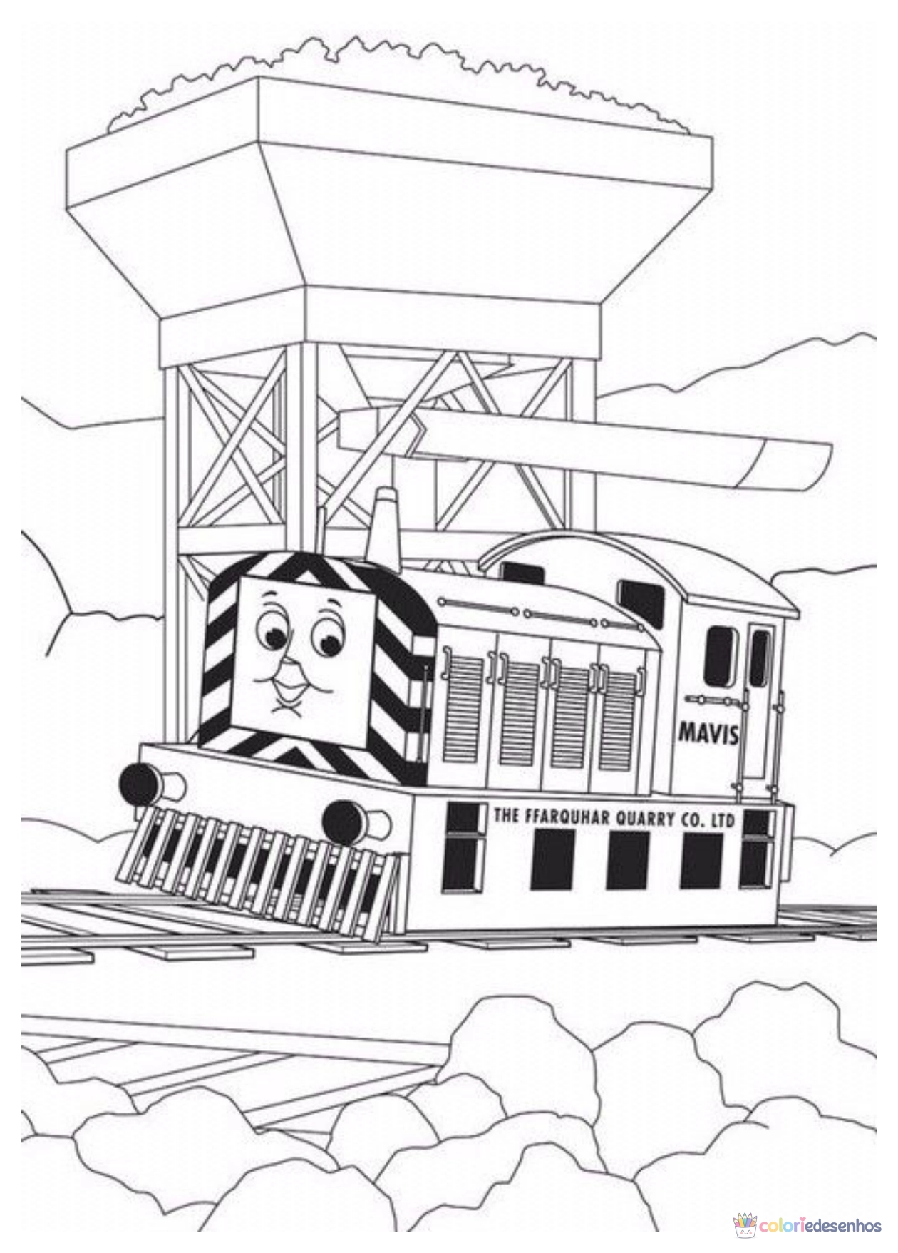 Bob o Trem para imprimir e colorir para colorir