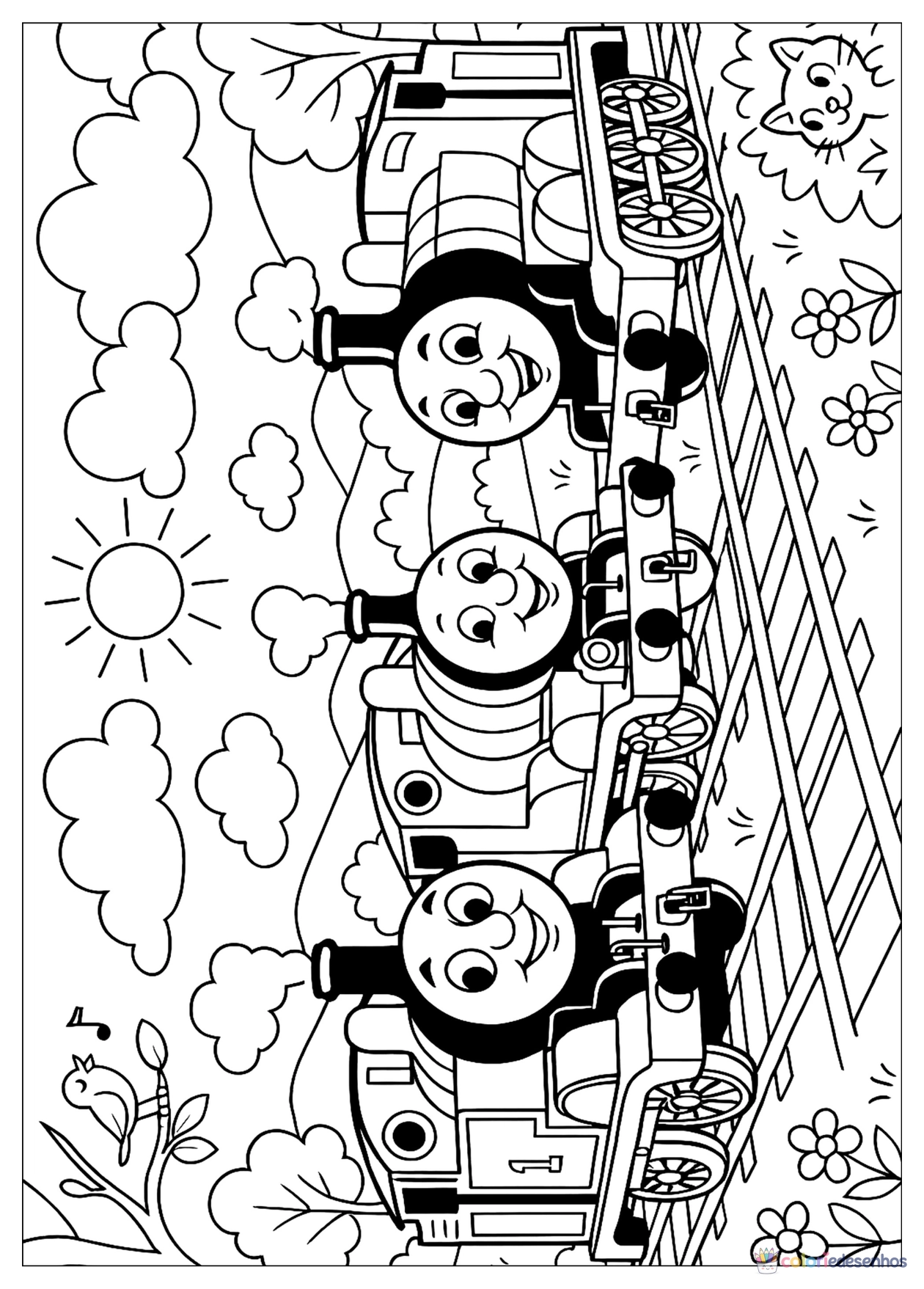 Bob o Trem para imprimir e colorir para colorir