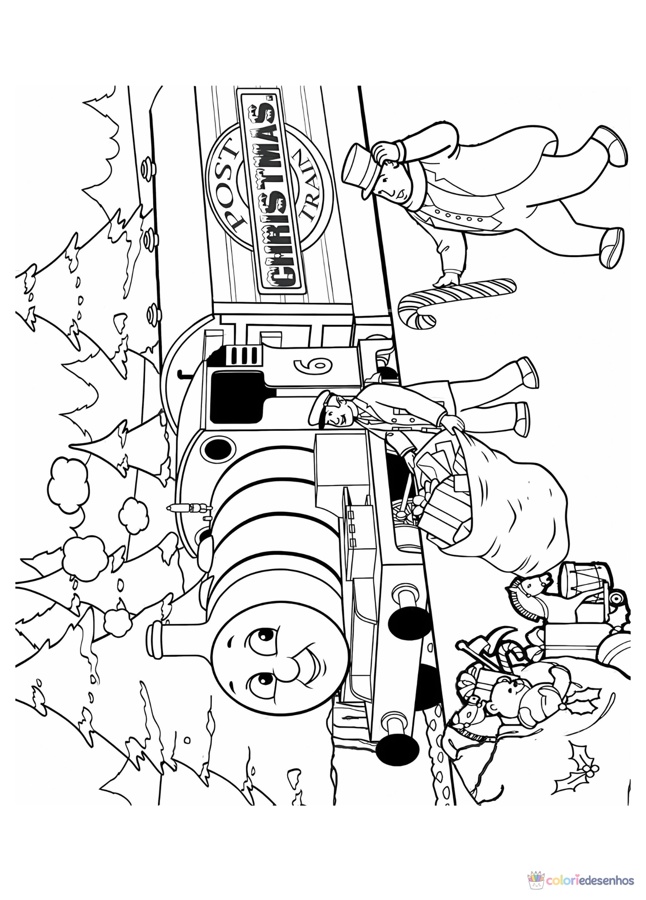 Bob o Trem para imprimir e colorir para colorir